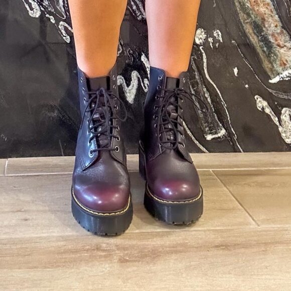 Indie Sleeze Doc Marten Smooth Leather Platform Punk Boots, Goth Punk Shoes (6.5 - Picture 5 of 11